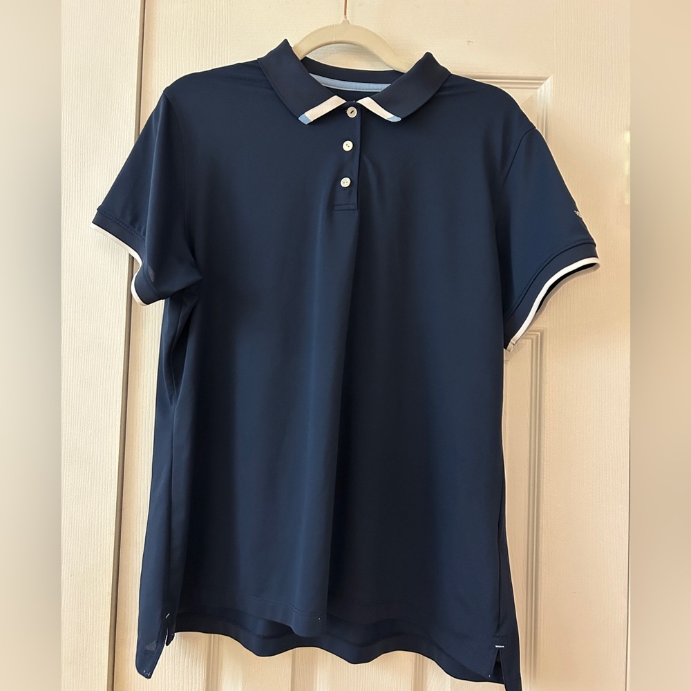 Peter Millar women’s golf polo navy Canterbury Vermont National Country Club XL